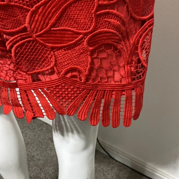 Lovers + Friends REVOLVE Caspian Red Lace Mini Dress Size M - Picture 7 of 7